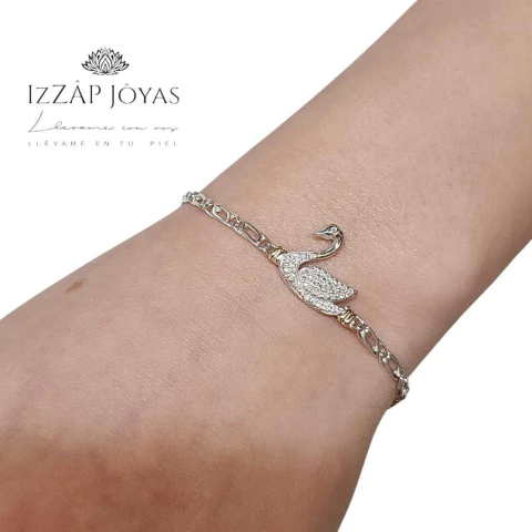 Pulsera Plata Y Oro Juliana Cisne Labrado