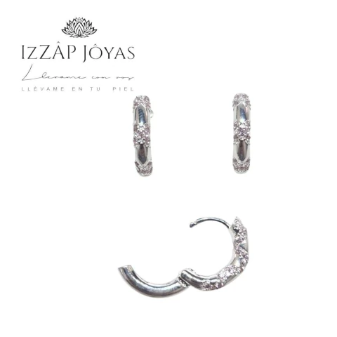 Aros Laminados Premium Plata Circulos Crucesitas Cubics en internet