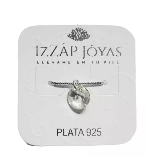 Dije Cristal Swarovski Rivoli 8 Mm Con Engarce Plata 925 - Izzap Joyas