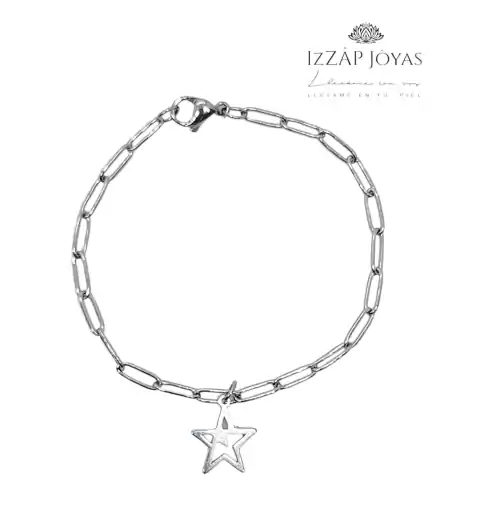 Pulsera Cadena Y Estrella Calada Doble - Acero Quirúrgico