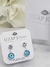 Imagen de Aros Ojitos Turcos Celestes Y Cubic Pasantes - Plata 925