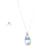 Collar Cadena Y Cristal Swarovski Gota Engarce Flor - Plata