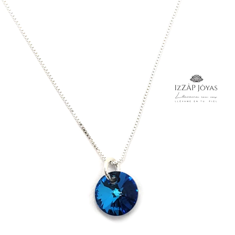 Collar Cadena Plata 925 + Cristal Rivoli Swarovski Elements