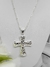 Collar Acero Blanco Cruz Inflada Labrada en internet