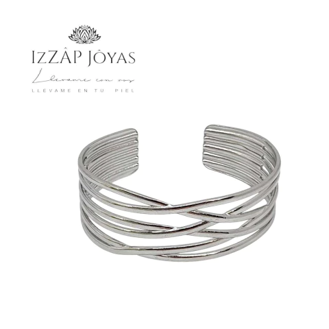 Pulsera Esclava Semiabierta Cruzadas - Acero - comprar online