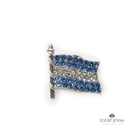 Prendedor Pin Bandera Argentina Mastil Brillos - Acero