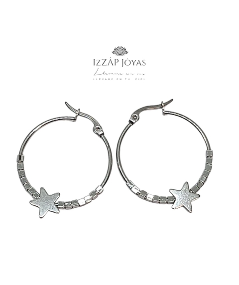 Aros Cubanos Estrellita Y Cubitos Moviles - Acero