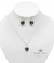 Conjunto Aros Y Collar Cristal Swarovski Corazon 10mm Plata - Izzap Joyas