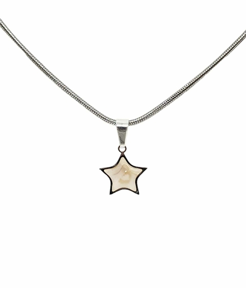 Collar Acero Quirúrgico Estrellita Nácar