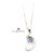 Collar Cadena+ Dije Cristal Swarovski Luna 16mm Plata 925