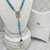 Collar Rosario Piedra Turquesa - Acero Quirúrgico - comprar online