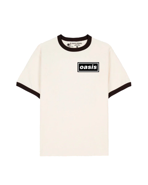 Ringer Tee Stop Crying Your Heart Out, Oasis (Frente e Costas) - comprar online