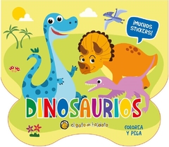 Dinosaurios - Crea arte: colorea y pega