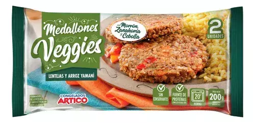 MEDALLONES VEGGIES DE LENTEJAS Y ARROZ YAMANÍ (2 UNIDADES)