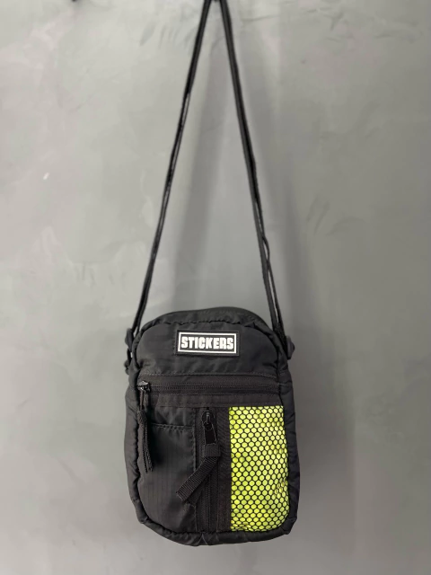Shoulder bag stickers (preta e detatlhe verde) - comprar online