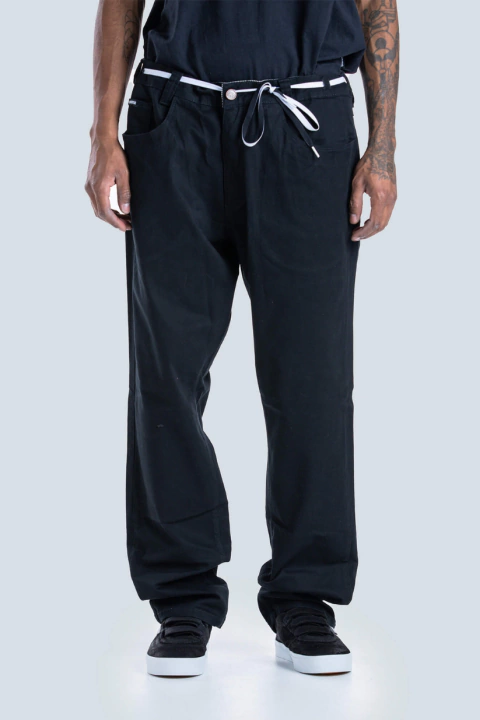 CALÇA SARJA CROOK PRETO HOCKS -- REGULAR