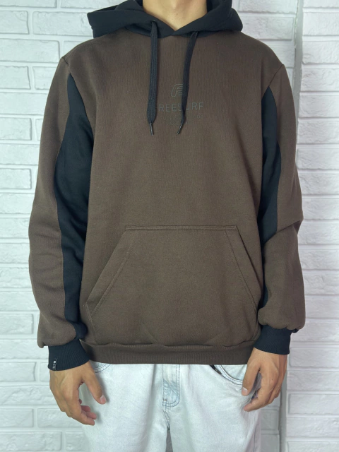 MOLETOM FREESURF CANGURU FECHADO ESPECIAL DEEP MARROM/PTO - comprar online