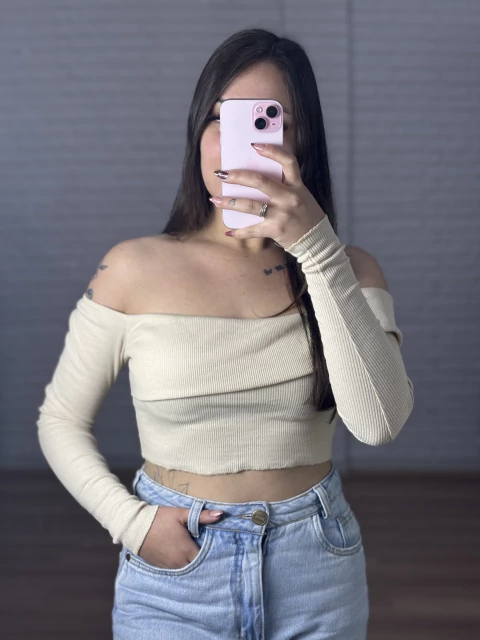 CROPPED ML BARDOT BASIC MALHA - comprar online