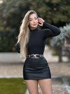 SHORT SAIA TRIANGULO COURO ECO