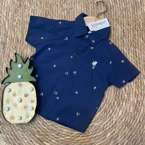 Camisa azul con blanco