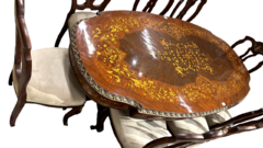 Mesa De Jantar Alto Padrão Madeira Maquiterri Incrustada Lux