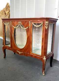 Vitrine Buffet Francesa Radica Bronze Adornos Luiz Xv Luxo
