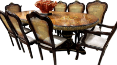 Mesa De Jantar Radica Clássica Madeira Cadeiras Palhinha Lux