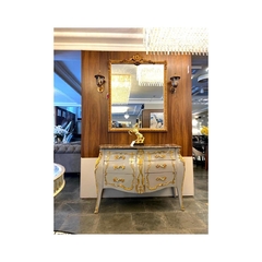Cômoda Classica Imponente Bronze sob. Madeira Maciça Alta Decoração