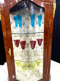 Cristaleira Vitrine França Maciça Bronze Classico Capitone - LUXdécor
