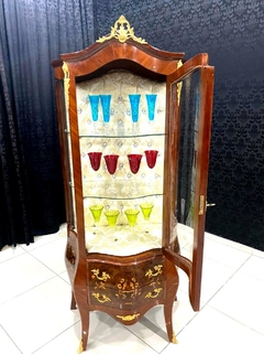 Cristaleira Vitrine França Maciça Bronze Classico Capitone - loja online