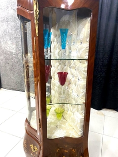 Cristaleira Vitrine França Maciça Bronze Classico Espelhado - LUXdécor