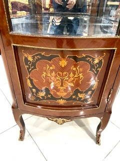 Cristaleira Vitrine França Maciça Bronze Classico Espelhado - loja online