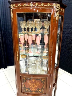 Imagem do Cristaleira Vitrine França Maciça Bronze Classico Espelhado