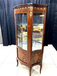 Cristaleira Vitrine França Maciça Bronze Classico Espelhado