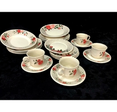 Jogo de Jantar Porcelana Nobre 20pçs Rosas e Versace