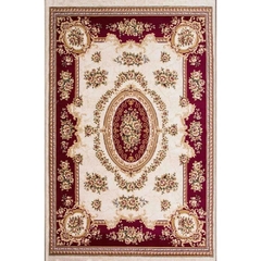 Tapete Turco Babil Vermelho Creme 250x300cm 1 Milhões de Nós m² Luxuoso Alto Padrão