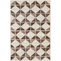 Tapete Turco em fio tipo frise 10mm Zig-Zag Marrom