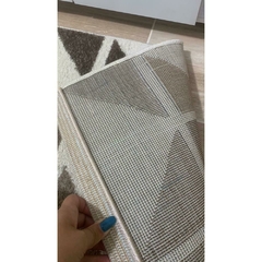 Tapete Turco em fio tipo frise 10mm Zig-Zag Marrom na internet