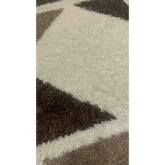 Tapete Turco em fio tipo frise 10mm Zig-Zag Marrom - loja online