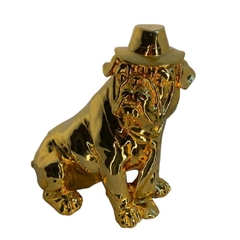 Escultura Estatueta Decorativa Cachorro C Chapeu Metal - LUXdécor
