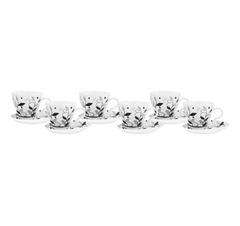 Jogo De Xicara Cappuccino Porcelana Nobre Florais Black - comprar online