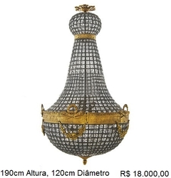 Lustre Império Gigante Bronze Rico Em Pingentes De Cristal - comprar online