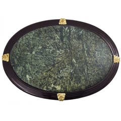 Mesa Francesa Oval Madeira De Lei Imbuia - comprar online