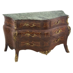 Cômoda Movel Classico Marchetaria Pintas Marmore Verde Alpi