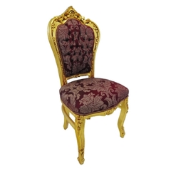 Cadeira Luiz Xv Madeira De Lei Folha De Ouro - comprar online