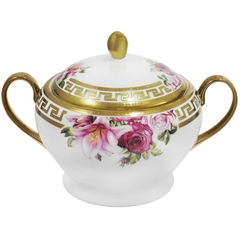 Jogo De Jantar Porcelana Nobre Grego Dourado E Rosas - comprar online