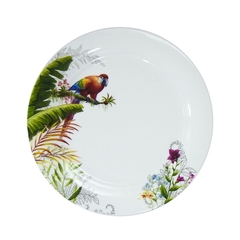 Par de Pratos Porcelana Decorativos Nobre Araras Vermelhas - comprar online