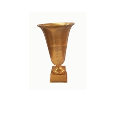 Vaso Alumínio Dourado Clássico Com Base Luxo