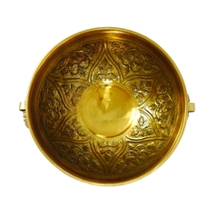 Vaso Classico Dourado Base E Alças Impecavel Traços - LUXdécor