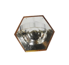 Lanterna Menor Decorativo Sextavado Madeira E Metal - loja online